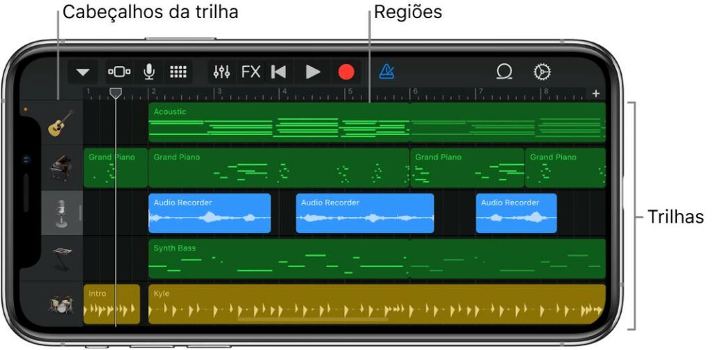Garageband, software ideal para produzir música no celular com sistema iOS