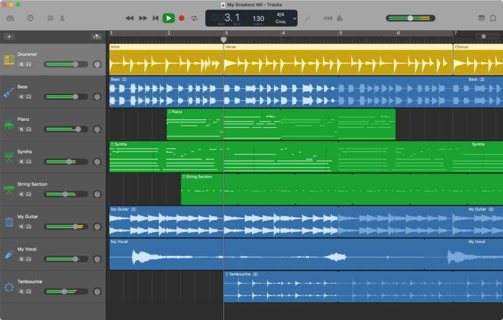 GarageBand, uma das melhores DAWs gratuitas