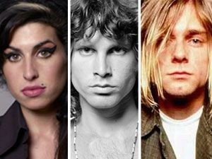 Amy Winehouse, Jim Morrison e Kurt Cobain morreram aos 27 anos Amy Winehouse, Jim Morrison e Kurt Cobain morreram aos 27 anos
