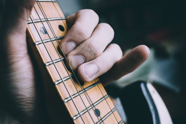 Posicionamento dos dedos Os dedos que formam os acordes em um instrumento musical