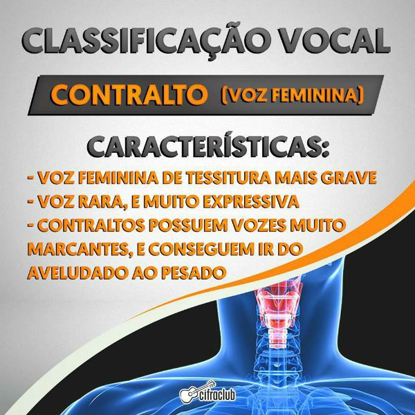 classificacao-de-voz_contralto Infográfico ilustra as características da voz de uma cantora contralto