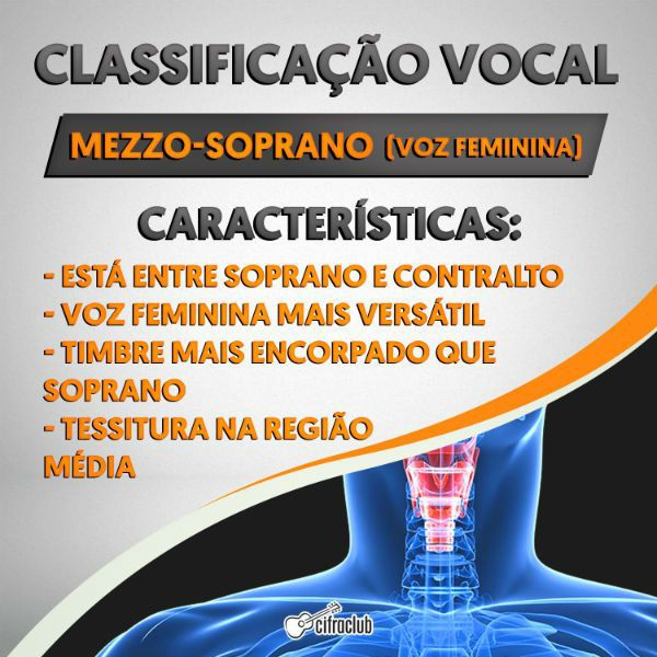 Infográfico explica as características vocais de uma mezzo-soprano