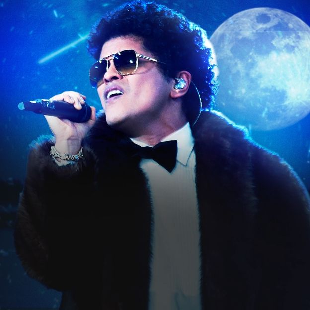 Na imagem o cantor Bruno Mars