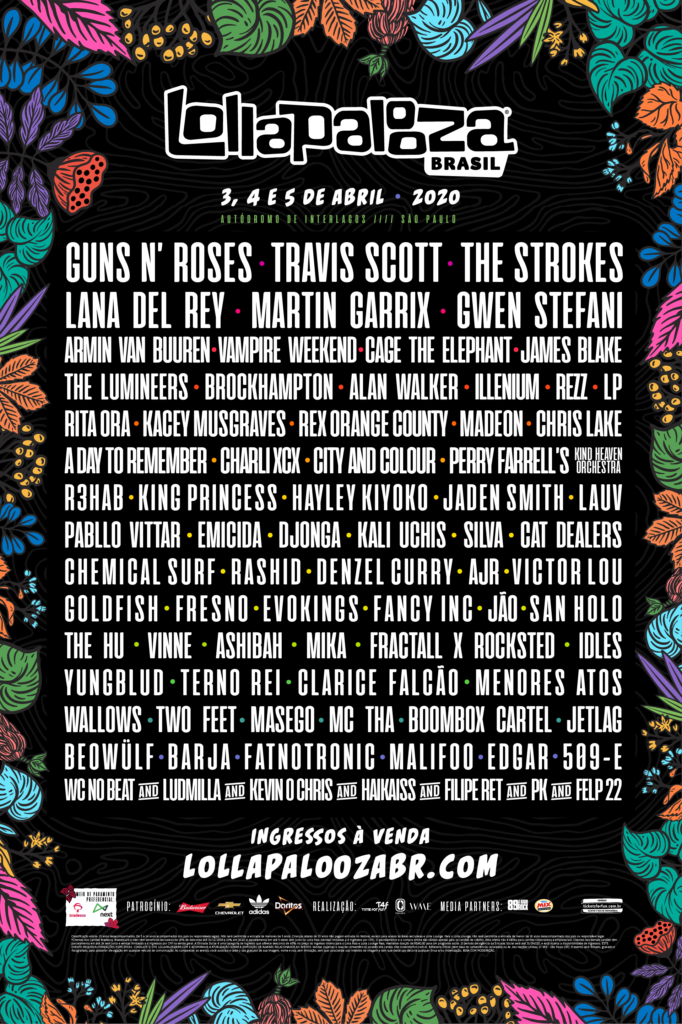 Lollapalooza Brasil 2020 lineup completo do festival