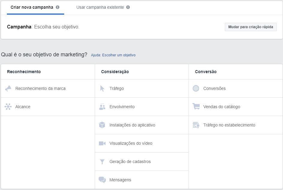 procedimento de anúncio no Facebook é intuitivo