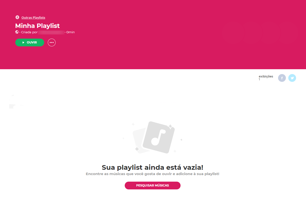 Imagem de criação de playlist no Palco MP3