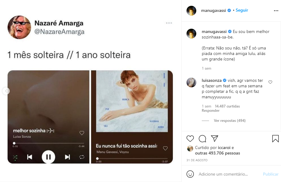 Marketing pessoal para artistas: Manu Gavassi e Luísa Sonza