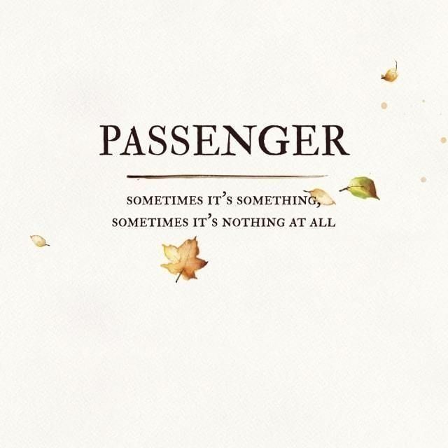 Sometimes It S Something Sometimes It S Nothing At All Discografia De Passenger Letras Mus Br
